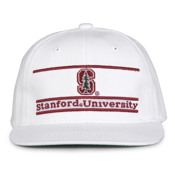 Stanford Retro Bar snapback hat in white, front view