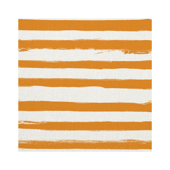 Stripe on Stripe clementine cotton and oyster linen fabric - Kerri Rosenthal