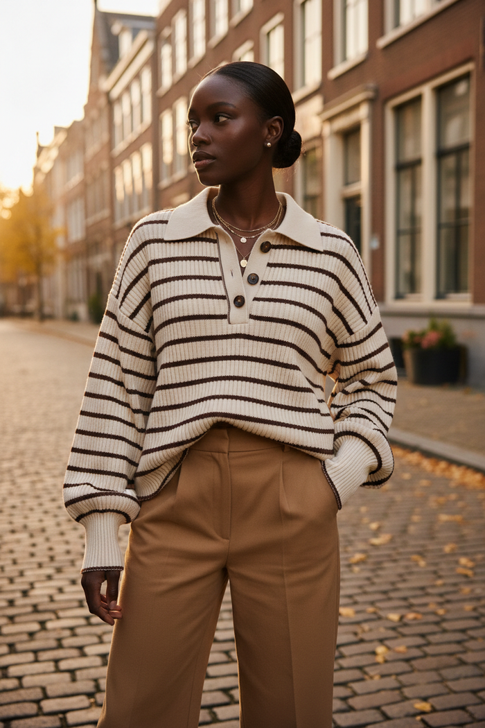 Striped Knit Top - Golden Hour Street