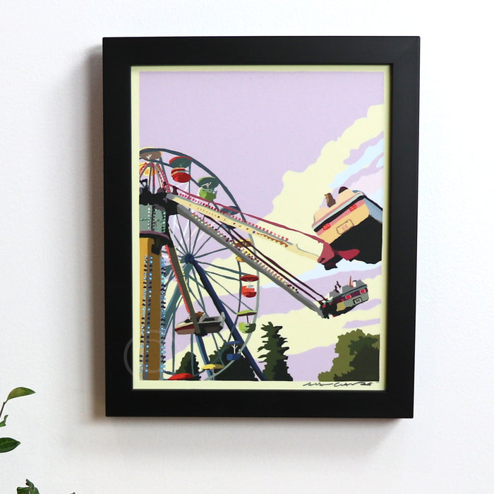 Summer Fair Art Print 8" x 10" Framed Wall Poster By Alan Claude - Maine