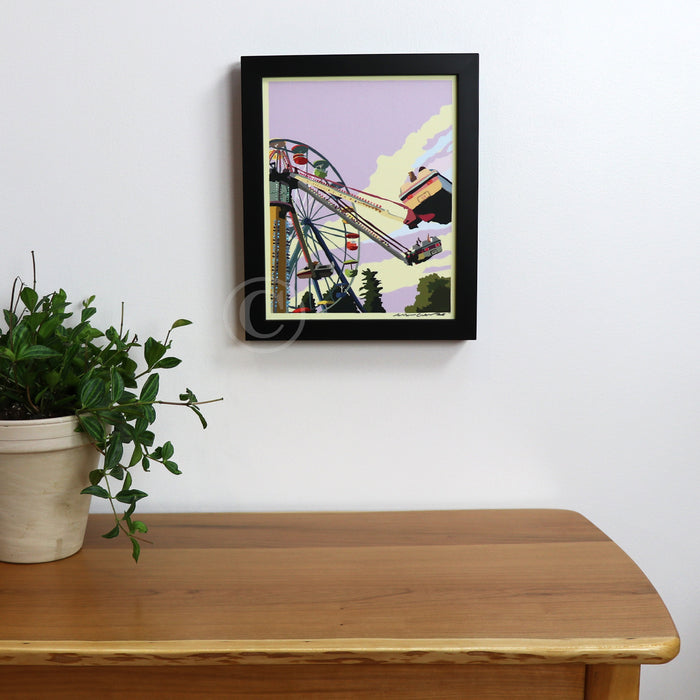 Summer Fair Art Print 8" x 10" Framed Wall Poster By Alan Claude - Maine