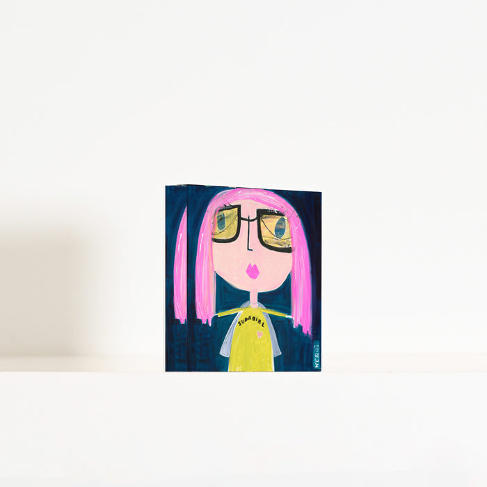 Multi color Supa Girl Block of Love- cute designers blocks by Kerri Rosenthal