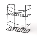 KIWAMETAL bathroom shelf Stainless steel black front view