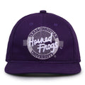 TCU Retro Circle snapback hat in purple, front view
