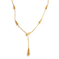 Teardrop Lariat Y-Necklace in 18K Gold & Silver
