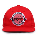 Texas Tech Retro Circle snapback hat in red, front view