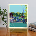 The Prettiest Little Village 8" x 10" Wall Poster By Alan Claude - Maine