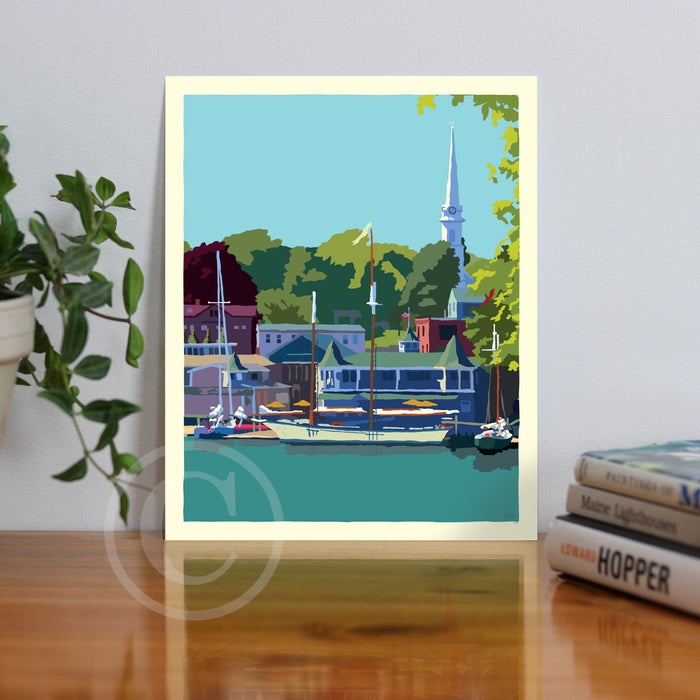 The Prettiest Little Village 8" x 10" Wall Poster By Alan Claude - Maine