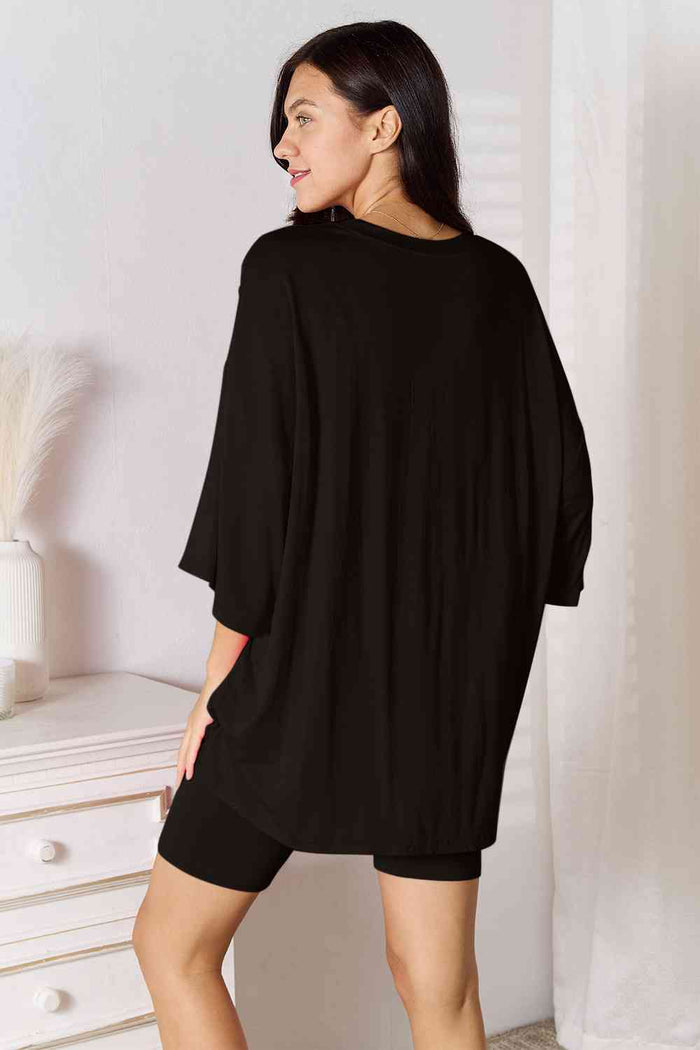 Three-Quarter Sleeve Top & Shorts Set