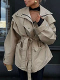 Tie Waist Snap Down Trench Coat - The PM Edit