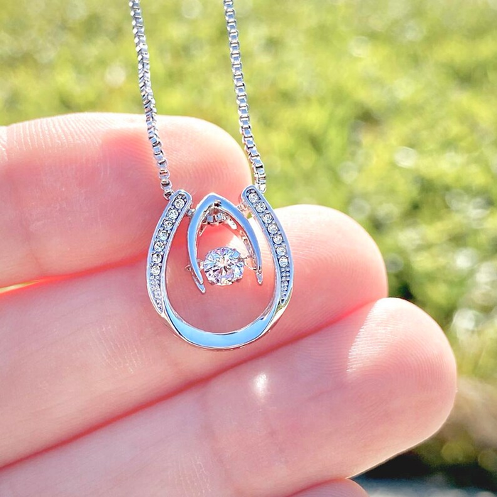To My Horse Loving Mum, Lucky Horseshoe Necklace Gift for Mum, Gift Idea for Country Cowgirl