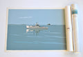 Tranquility Lobster Boat Art Print 18" x 24" Wall Poster By Alan Claude - Maine