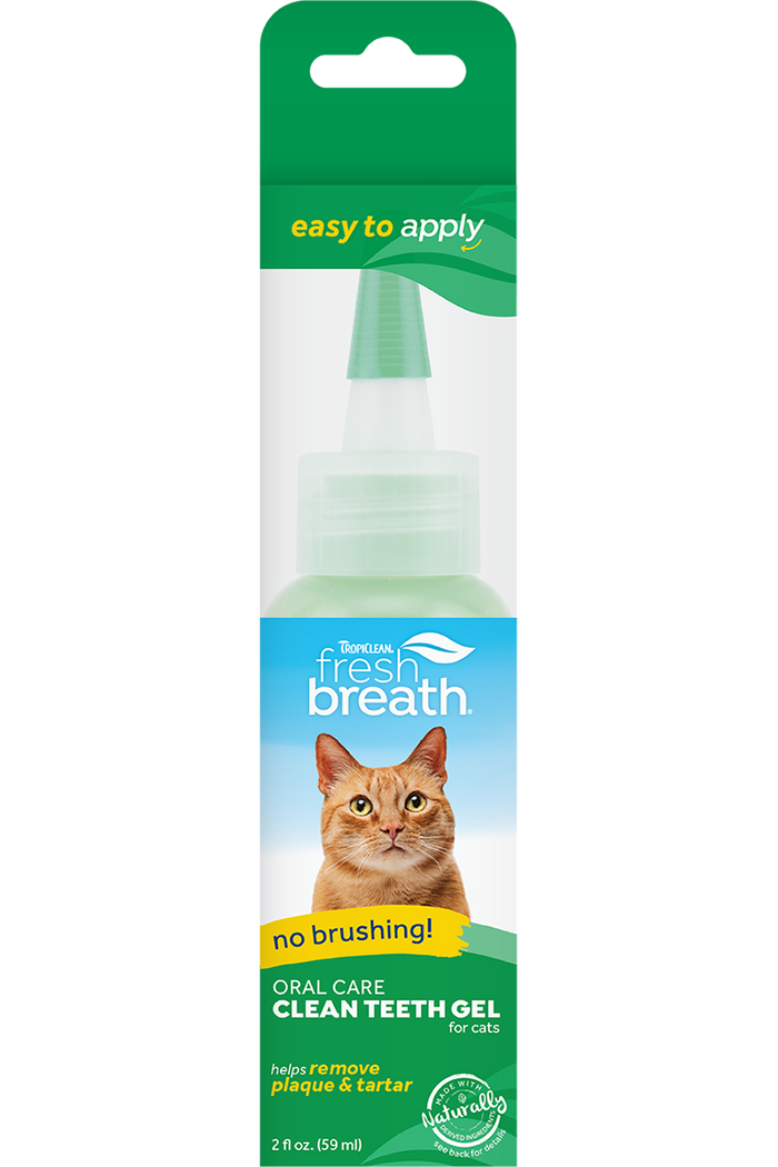 TropiClean Fresh Breath No Brushing Clean Teeth Dental & Oral Care Gel for Cats