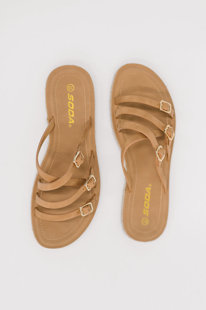 Trusty Strappy Sandals in Light Tan