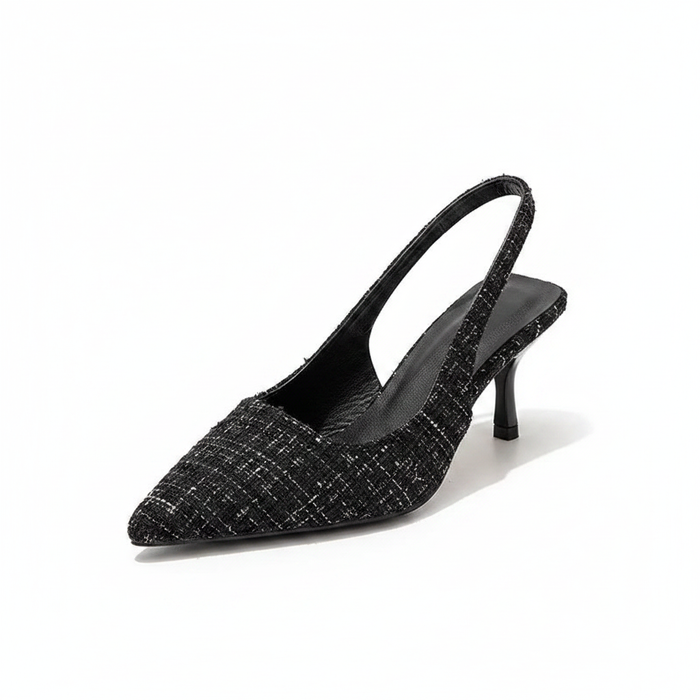 Black Tweed Slingback - Product Shot