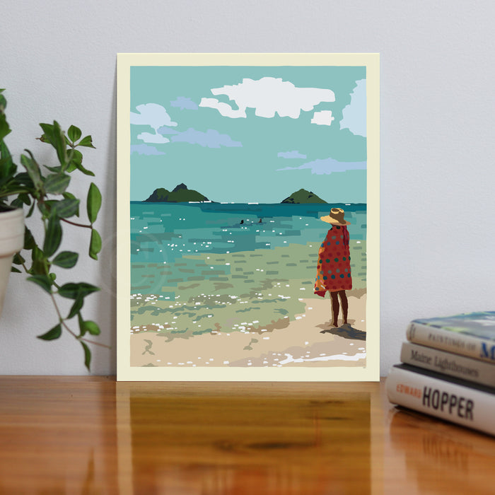 Twin Island Peace Art Print 8" x 10" Wall Poster By Alan Claude - Kailua, Hawaii