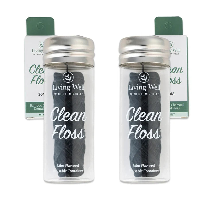 Bamboo charcoal dental floss two pack