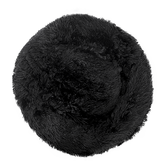 U&C Fur Bed (Petite) in black, front view