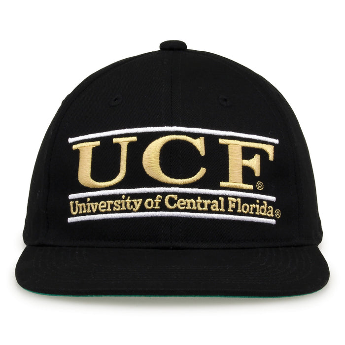 UCF Retro Bar snapback hat in black, front view