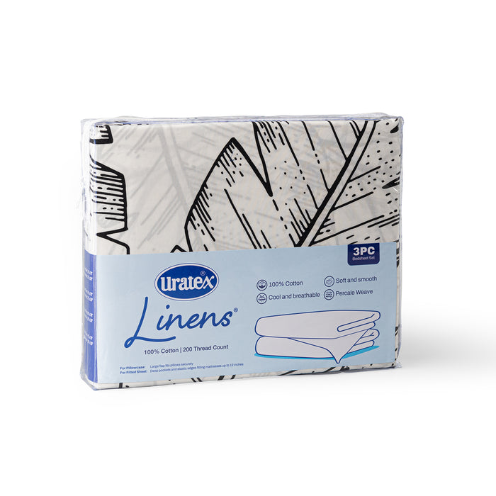 Packaging of the Uratex Bed Linens 3 Piece Fitted Sheet Set