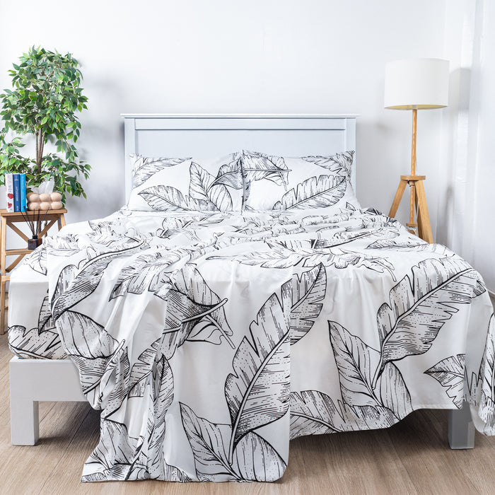 Uratex Bed Linens 4 Piece Flat Sheet Set, shown in a room setting