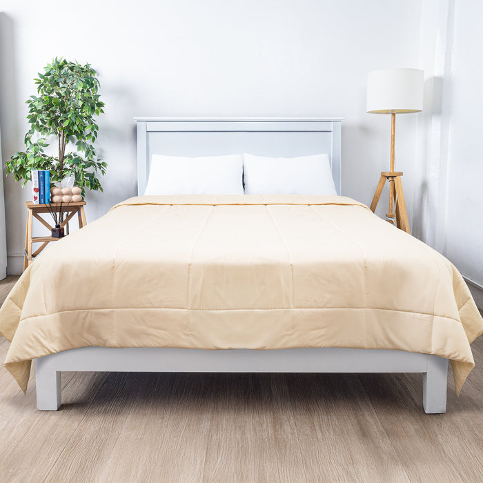 Uratex Bed Linens Comforter in beige, shown in a room setting