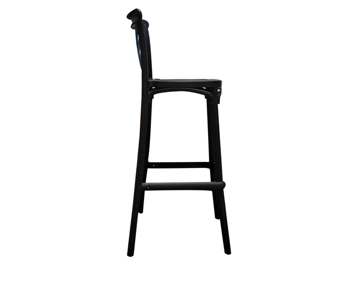 Uratex Monoblock Sofia Barstool in black, right side view