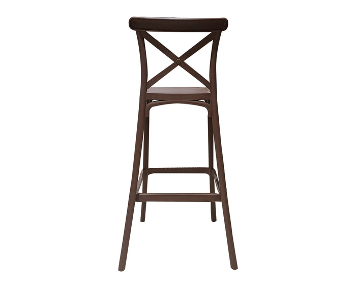 Uratex Monoblock Sofia Barstool in brown, back view