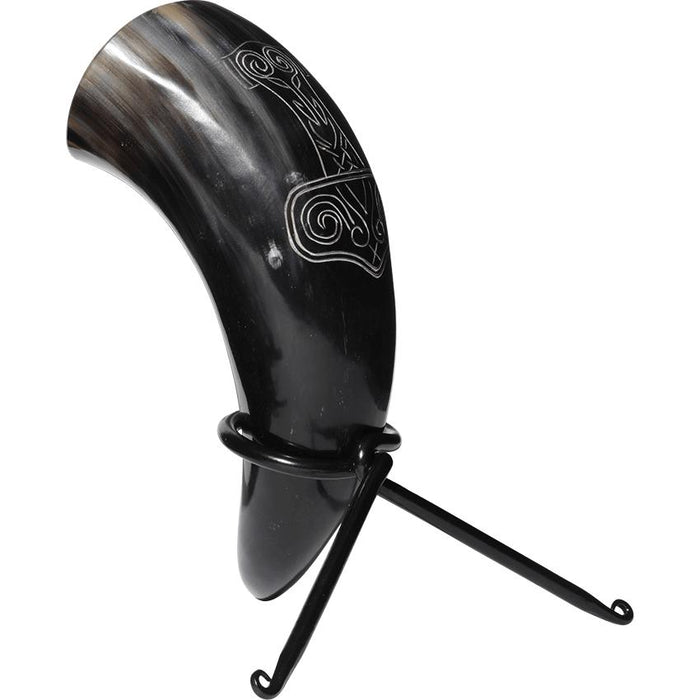 Viking Mjolnir Drinking Horn With Stand-GoblinSmith