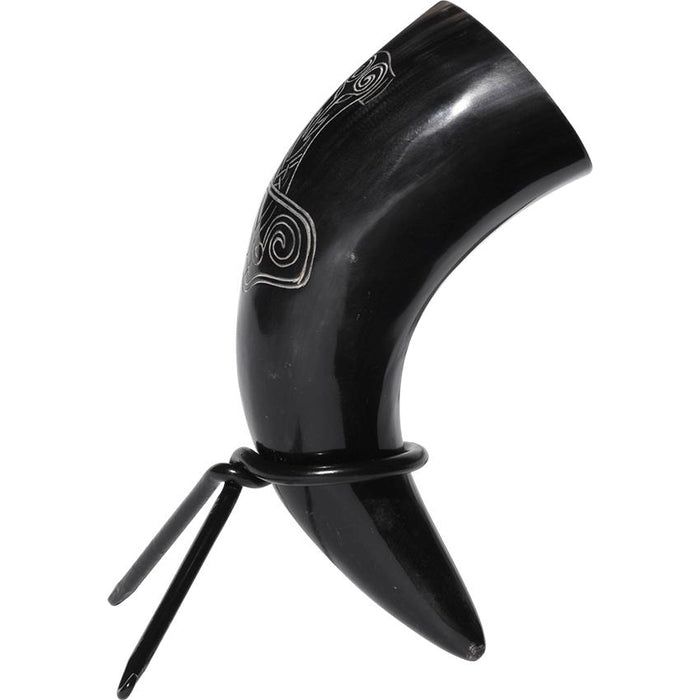 Viking Mjolnir Drinking Horn With Stand-GoblinSmith