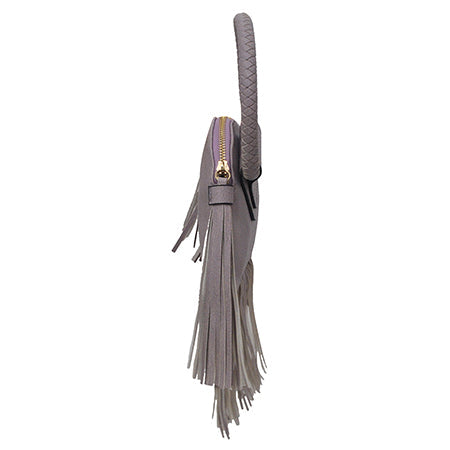 Violet NGIL Faux Leather Fringe Wristlet