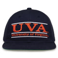 Virginia Retro Bar snapback hat in navy, front view
