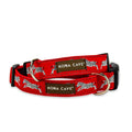 The adjustable nylon designer dog collar is available in both small and medium sizes, to fit up to 53cm
