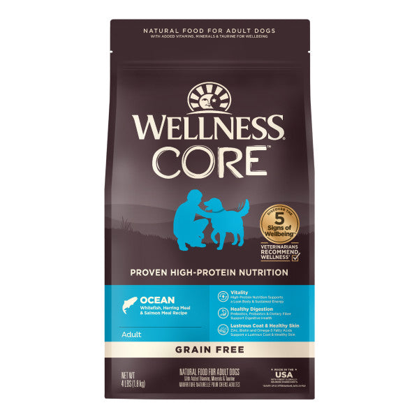 Wellness CORE Natural Grain Free Ocean Whitefish, Herring & Salmon Recipe Dry Dog Food