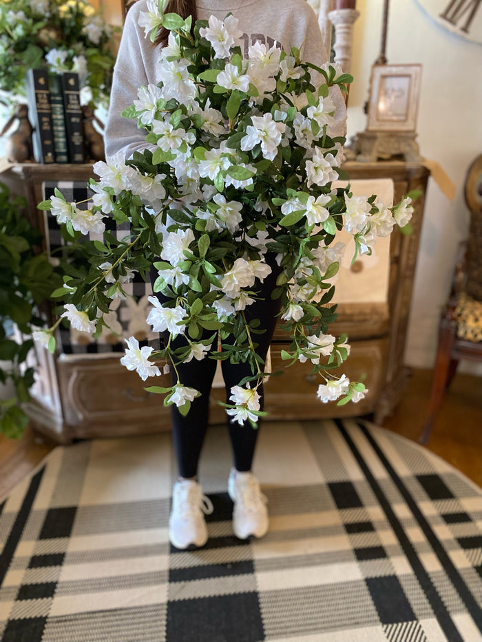White Azalea Bush with Cascading Stems 27”length