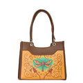 Women's handpainted dragonfly satchel crossbody bag for work, travel, and daily use