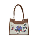 Women's handpainted floral satchel crossbody bag for work, travel, and daily use