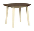Woodanville D335-15 CreamBrown Round DRM Drop Leaf Table