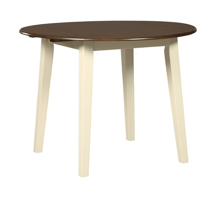 Woodanville D335-15 CreamBrown Round DRM Drop Leaf Table