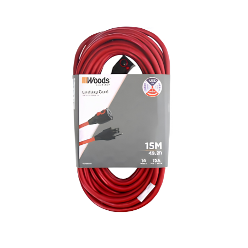 WOODS 14/3 49.2' LOCKING CORD - RED