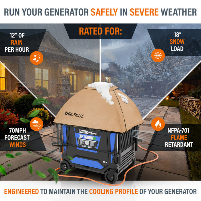 GenTent XL Extreme Inverter Kit Ultimate All-Weather Use - Black