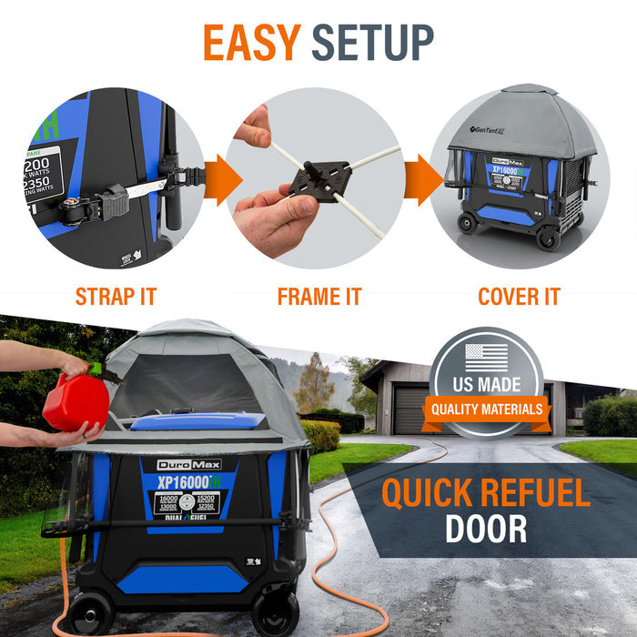 GenTent XL Plus Inverter Kit Maximum Weather Safety - Black