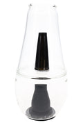Clear Zenco Flow water glass with black silicone diffuser, carb hole, and rounded vapor cup shape