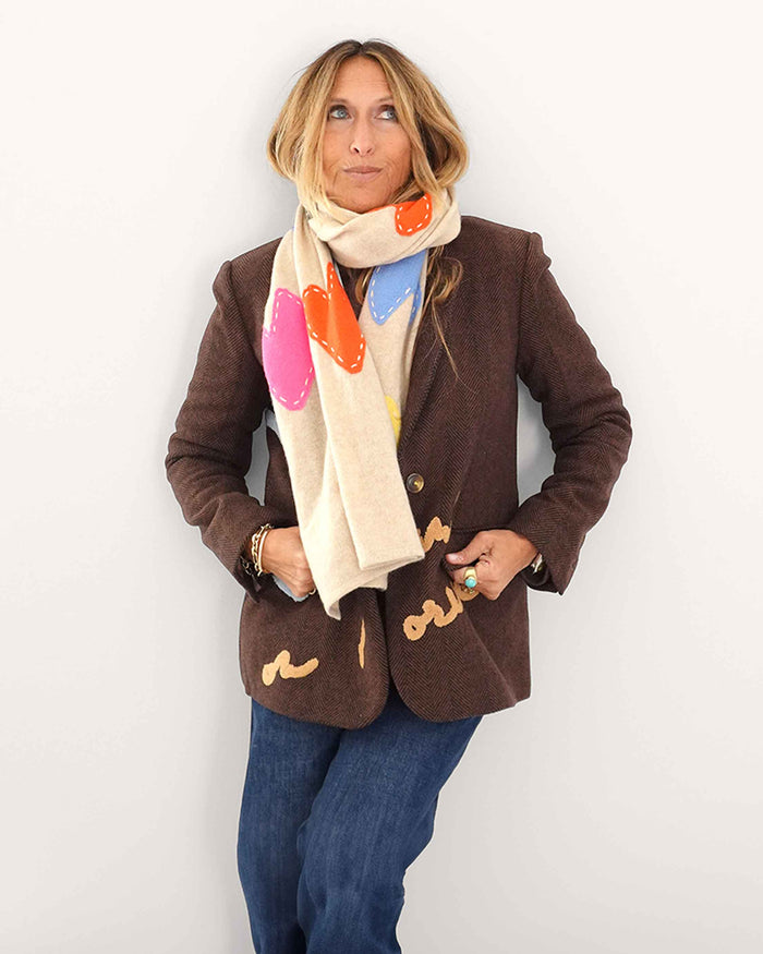 Kerri wearing Workday On and On Forever Blazer and Zero Waste Scarf.