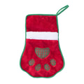 Zippy Paws Holiday Stocking Red Paw Dog Toy